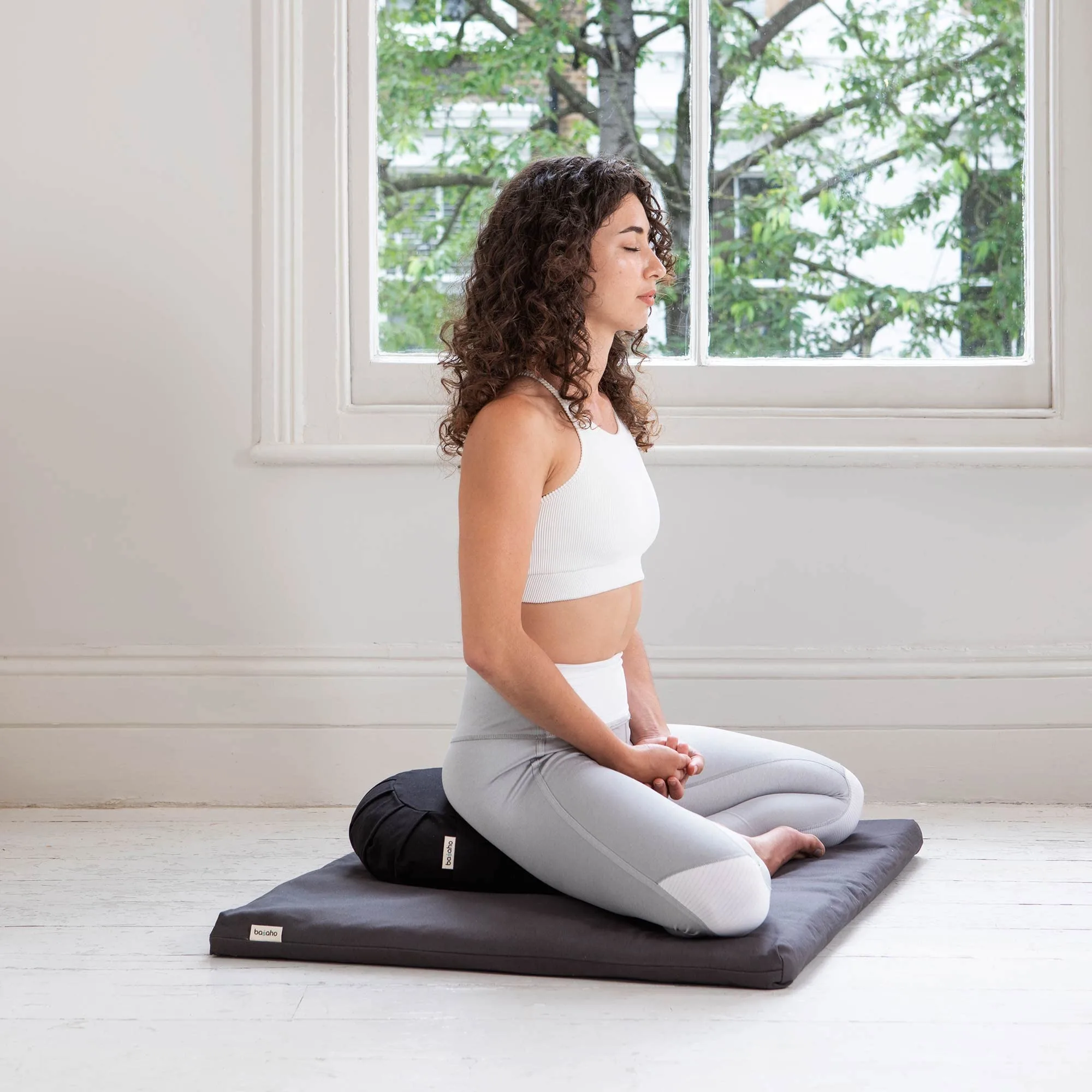 basaho Zabuton Estera de Meditación | Algodón Orgánico | Relleno de Fibra de Lana Reciclada | Colchoneta de Meditación foto 1