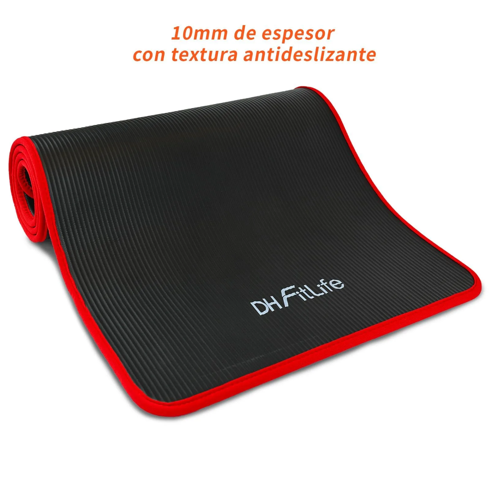 DH FitLife Esterilla Fitness NBR 183×61 cm, 10 mm para Yoga y Entrenamiento foto 1