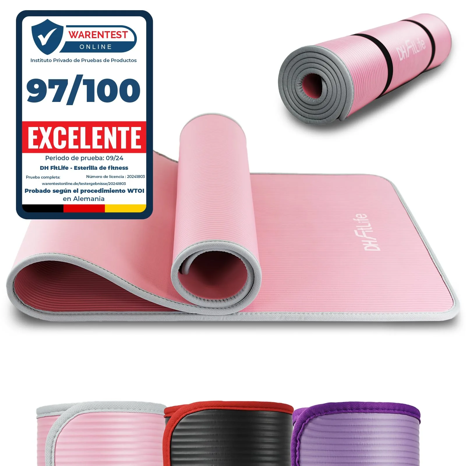 DH FitLife Esterilla Fitness NBR 183×61 cm, 10 mm para Yoga y Entrenamiento foto 7
