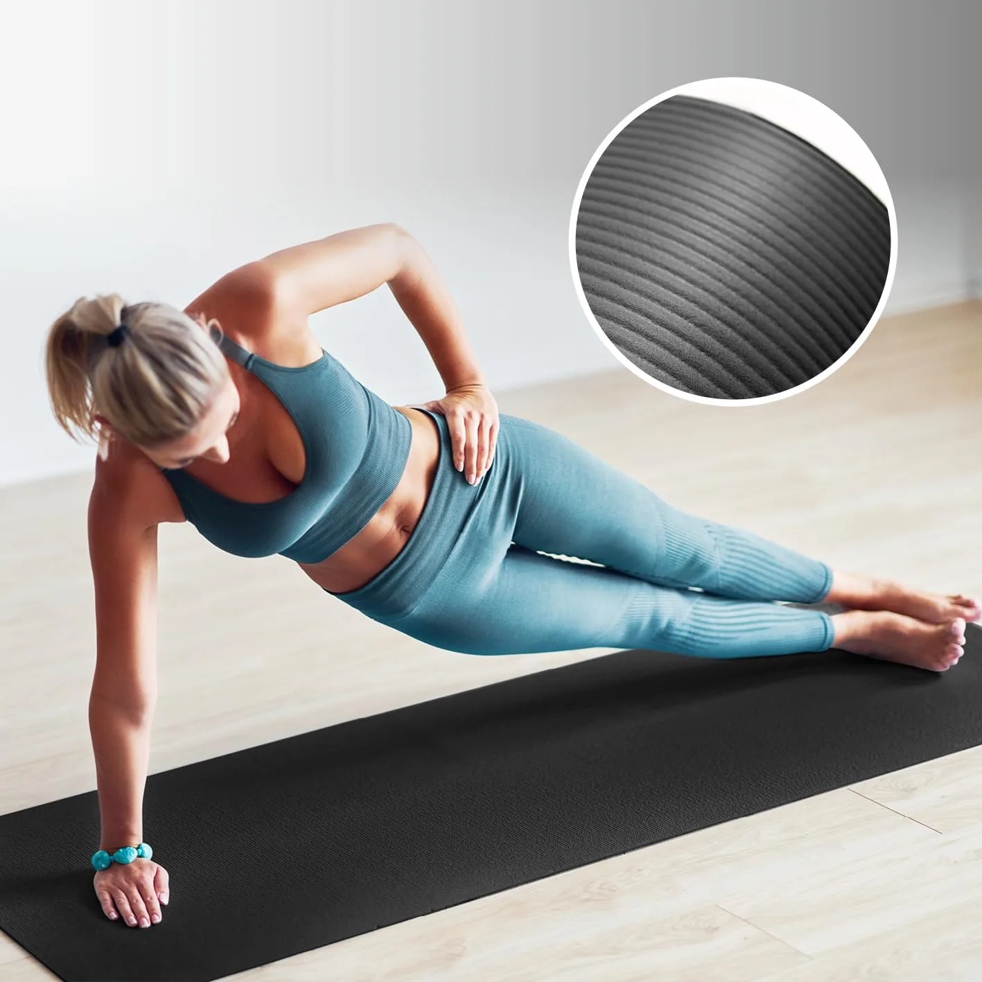 #DoYourFitness® Esterilla de fitness y yoga antideslizante | Para principiantes y avanzados | Grosor de 0,8cm a 2cm | Esterilla de gimnasia que no daña las articulaciones 183cm x 61cm o XXL 190cm x 100cm foto 1