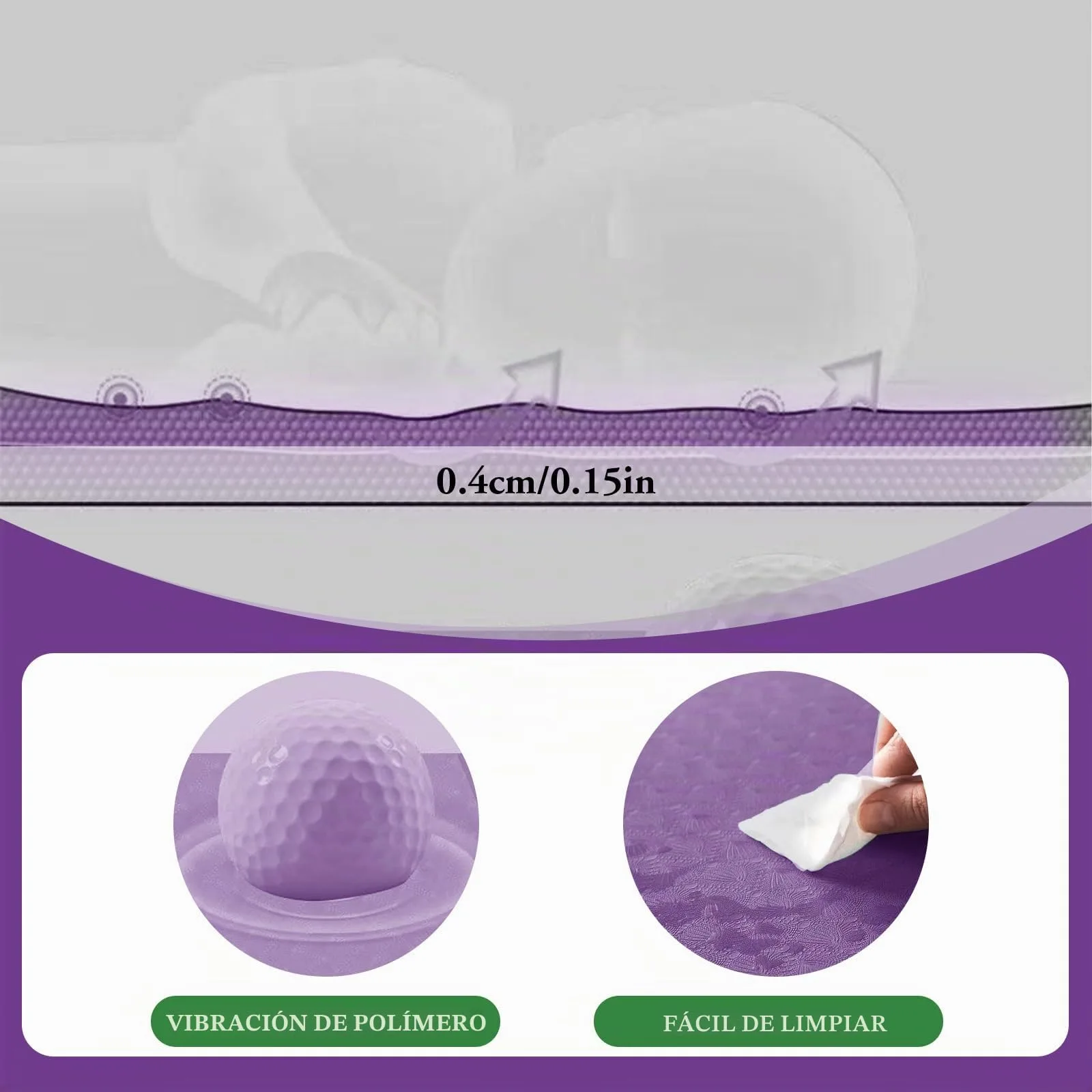 Esterilla de Yoga Plegable, Esterilla de Yoga Portátil Ligera, 183 x 61 x 0,4 cm, Antideslizante Esterilla de Fitness Portátil con Bolsa de Transporte para Viajes, Pilates y Deportes foto 3
