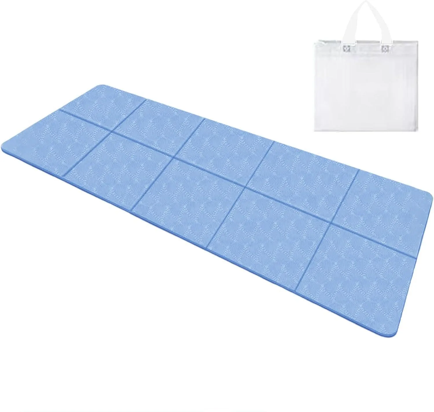 Esterilla de Yoga Plegable, Esterilla de Yoga Portátil Ligera, 183 x 61 x 0,4 cm, Antideslizante Esterilla de Fitness Portátil con Bolsa de Transporte para Viajes, Pilates y Deportes foto 7