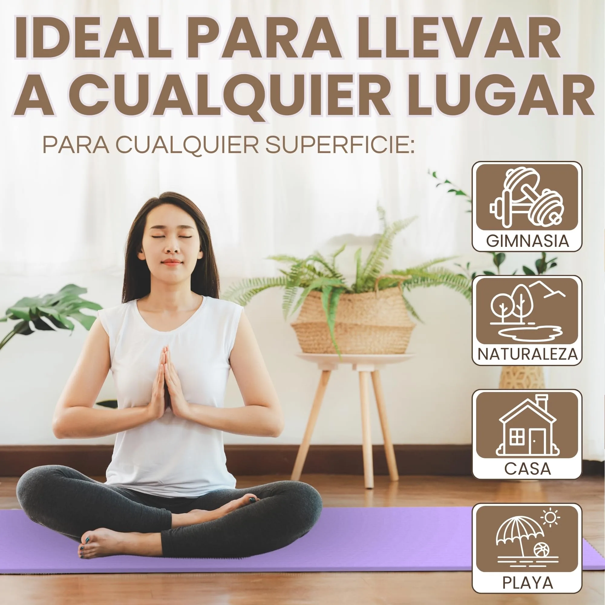 Esterilla Yoga Antideslizante con Correa de Transporte | Esterilla Yoga y Pilates ligera | Perfecto para Actividad diaria foto 4