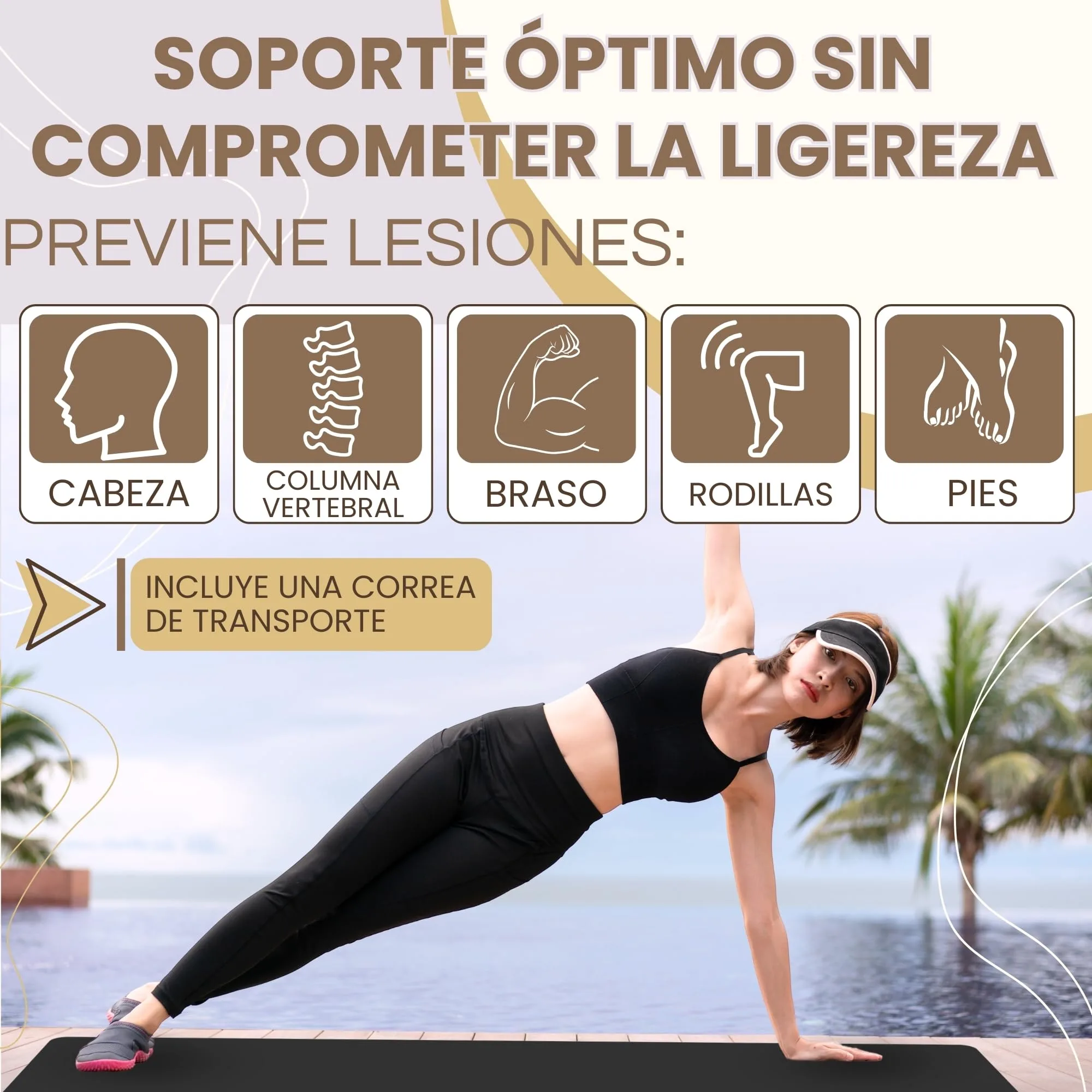 Esterilla Yoga Antideslizante con Correa de Transporte | Esterilla Yoga y Pilates ligera | Perfecto para Actividad diaria foto 5