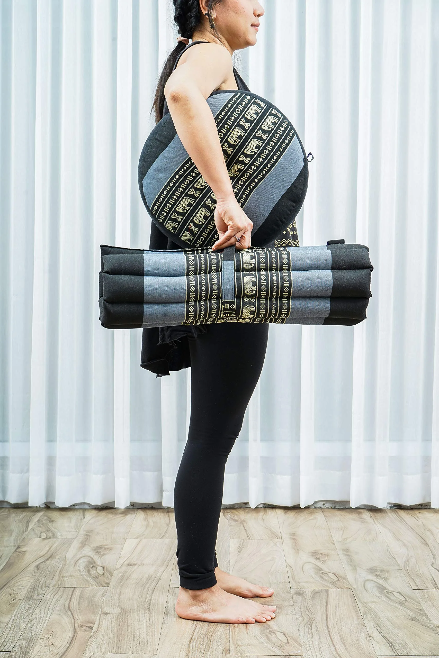 Leewadee Set Meditación Compacto Zafu & Zabuton - Pequeño Cojín Kapok Yoga Zen Zazen foto 1
