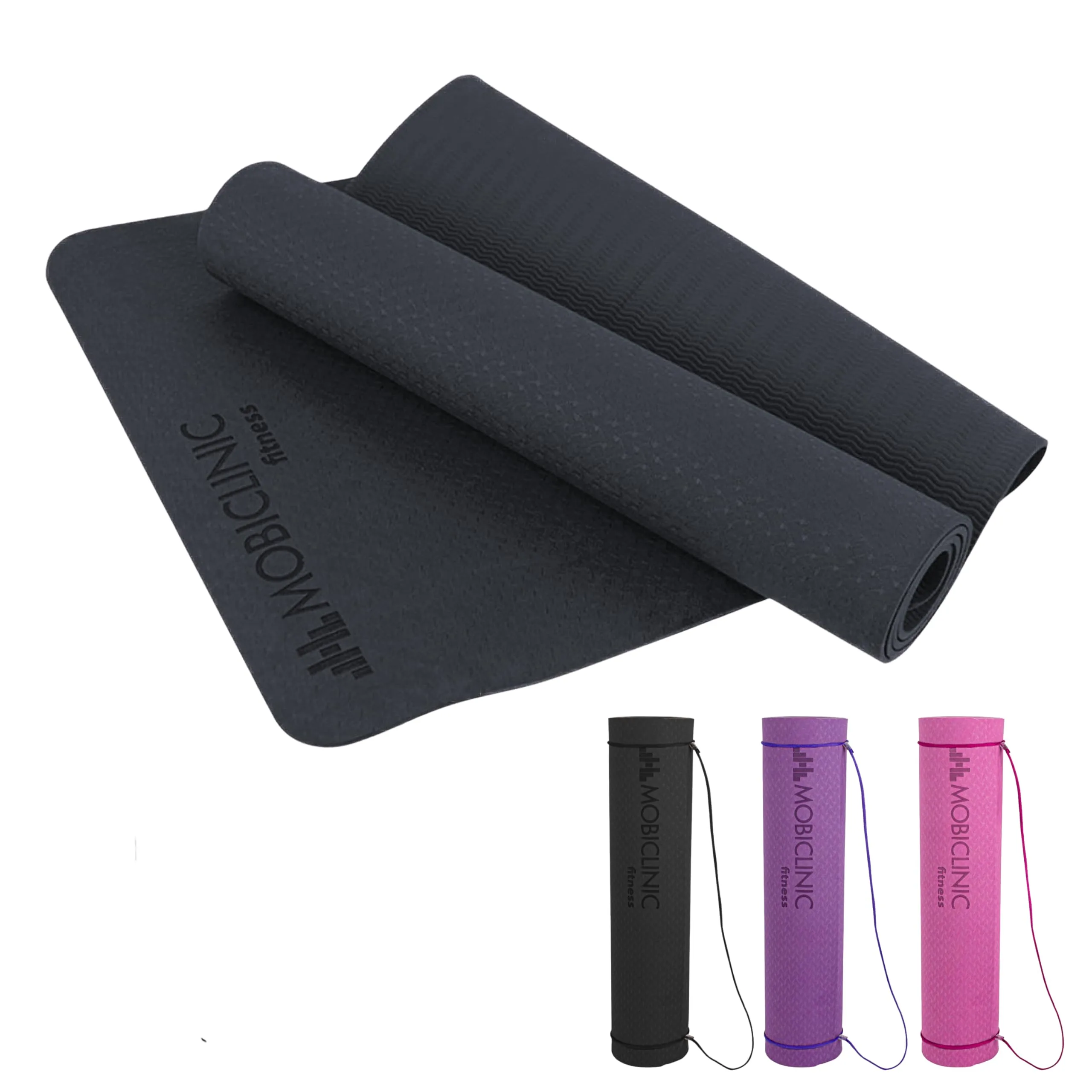 Mobiclinic, Esterilla de yoga, Incluye correa transporte, 6mm grosor, Marca española, Antideslizante, Impermeable, Ecológica, Fitness, Deporte, 181x61x0.6 cm, Lavable, Flexible, Tpe, Morado foto 1