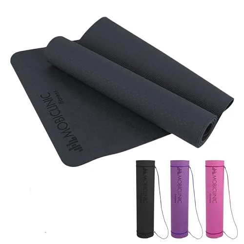 Mobiclinic, Esterilla de yoga, Incluye correa transporte, 6mm grosor, Marca española, Antideslizante, Impermeable, Ecológica, Fitness, Deporte, 181x61x0.6 cm, Lavable, Flexible, Tpe, Morado foto 4