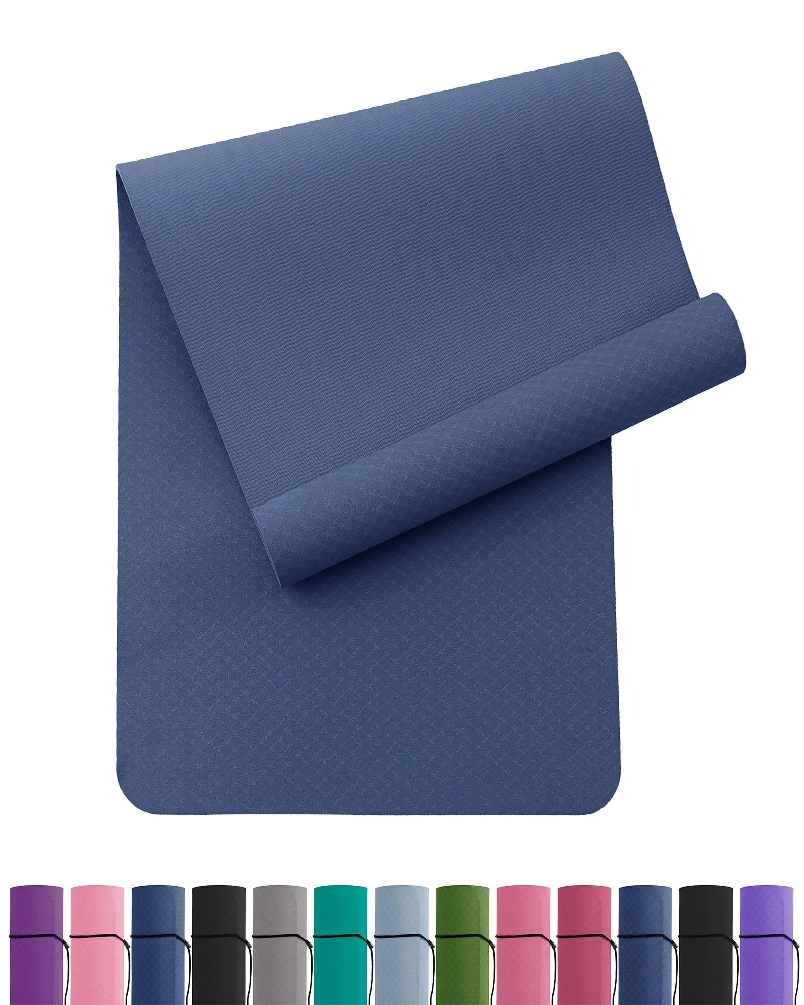Oak & Tea Yoga Mat Thick Non Slip Yoga Mats for Women Men Exercise Mats for Home Gym with Carry Strap TPE Eco Friendly Workout Mat for Yoga Meditation Pilates 183x61x0.6cm foto 7