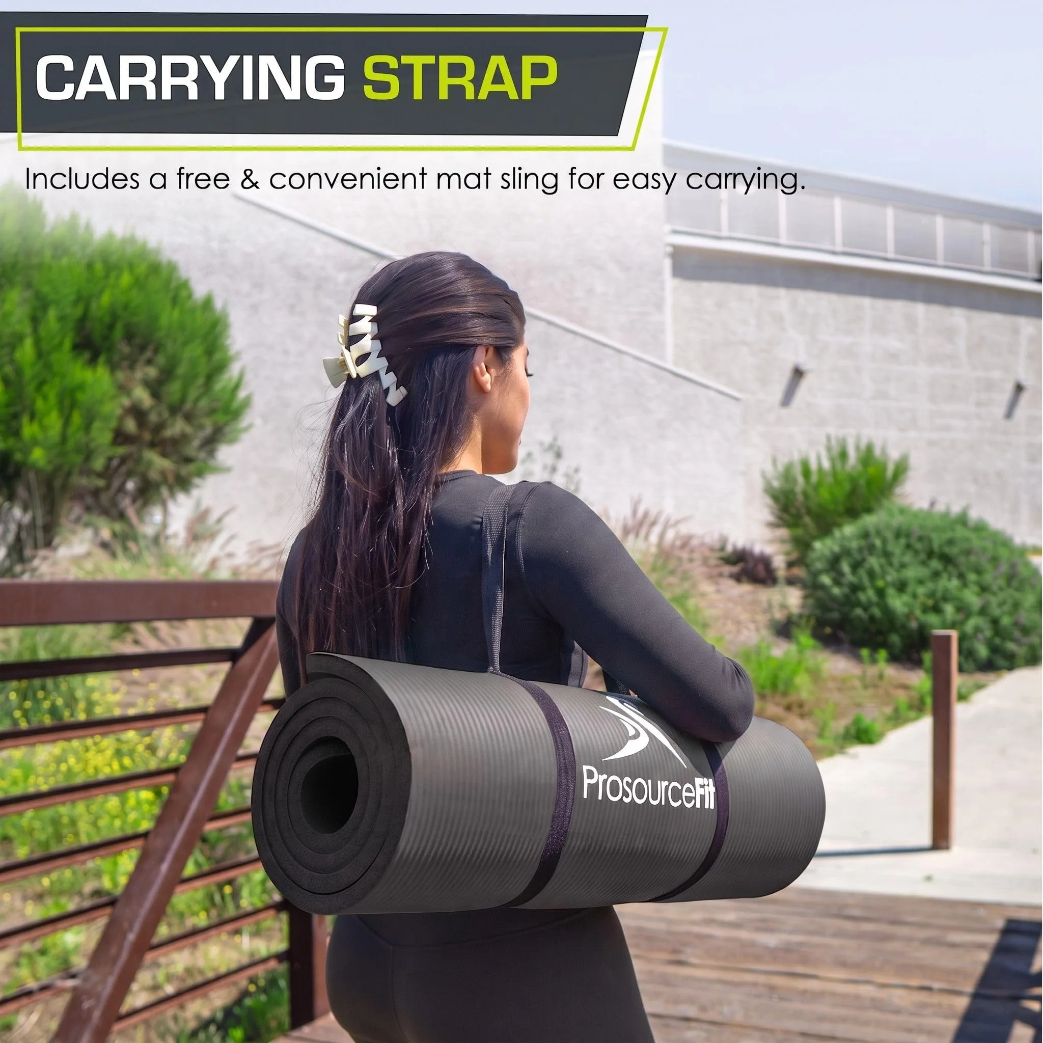 ProsourceFit Extra Thick Yoga and Pilates Mat ½” (13mm) or 1" (25mm), 71-inch Long High Density Exercise Mat with Comfort Foam and Carrying Strap foto 3