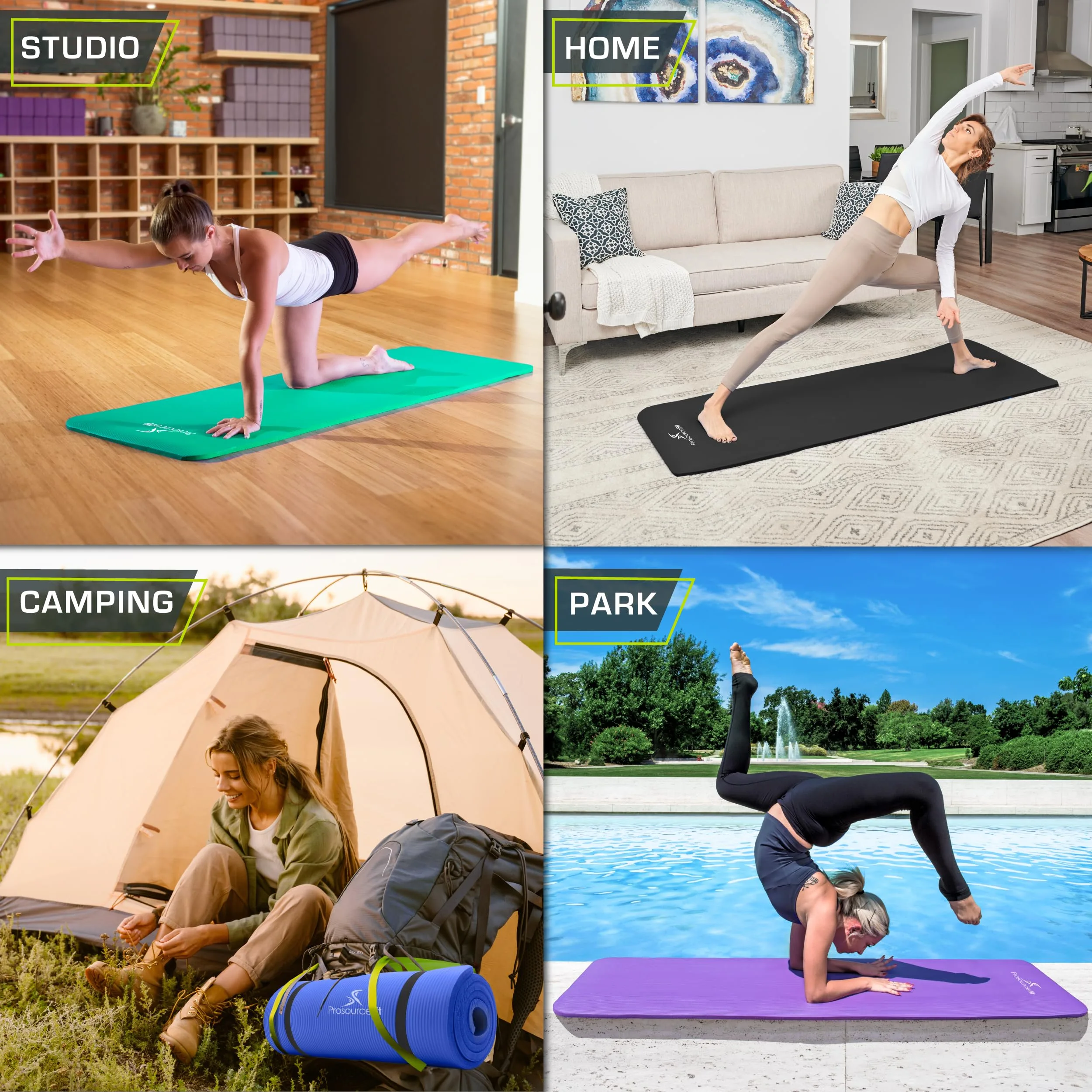 ProsourceFit Extra Thick Yoga and Pilates Mat ½” (13mm) or 1" (25mm), 71-inch Long High Density Exercise Mat with Comfort Foam and Carrying Strap foto 4
