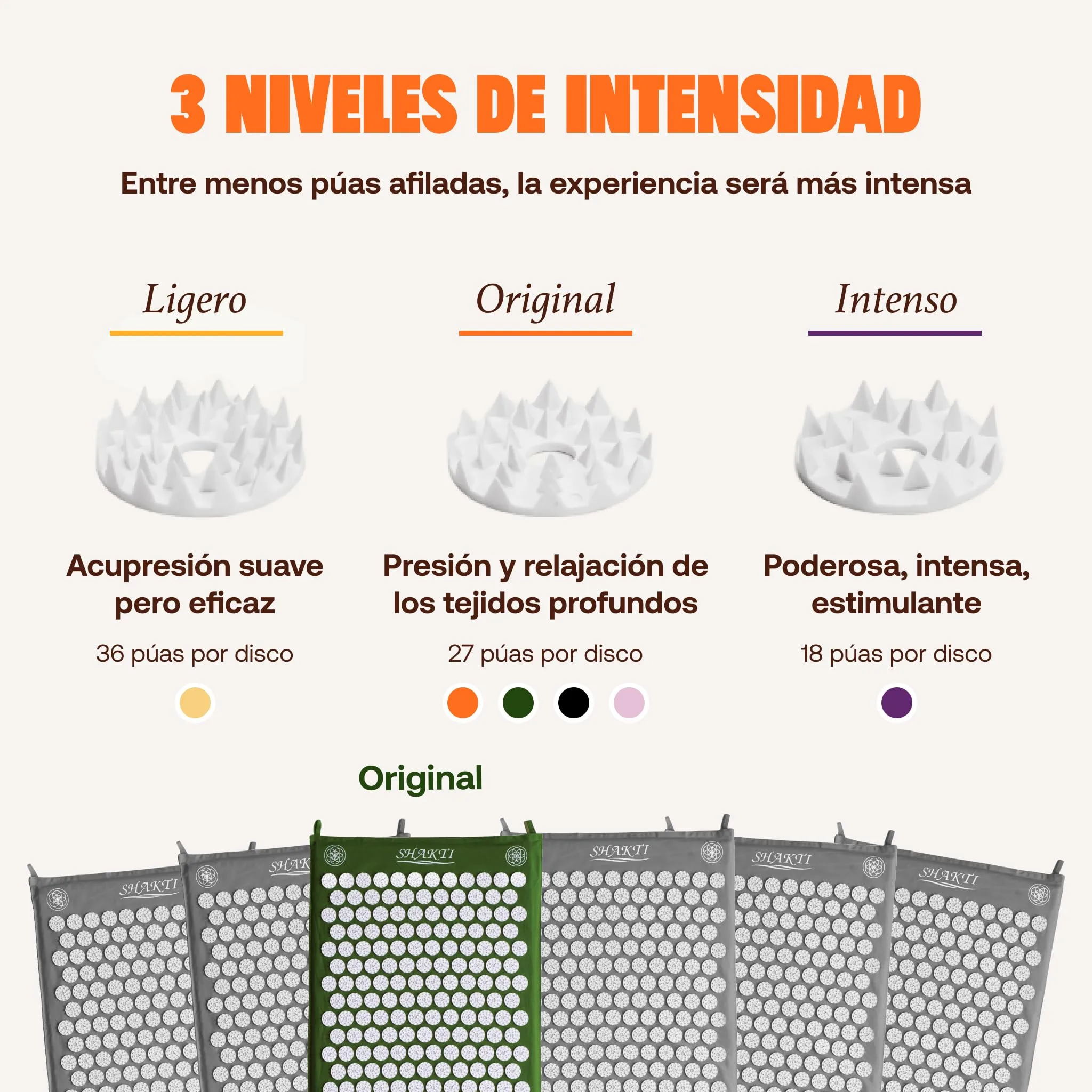ShaktiMat [La original] Esterilla de acupresión - Algodón orgánico - Fabricación ética - Relajación y masaje en la espalda, la cervical, los piernas, los pies - Verde foto 3