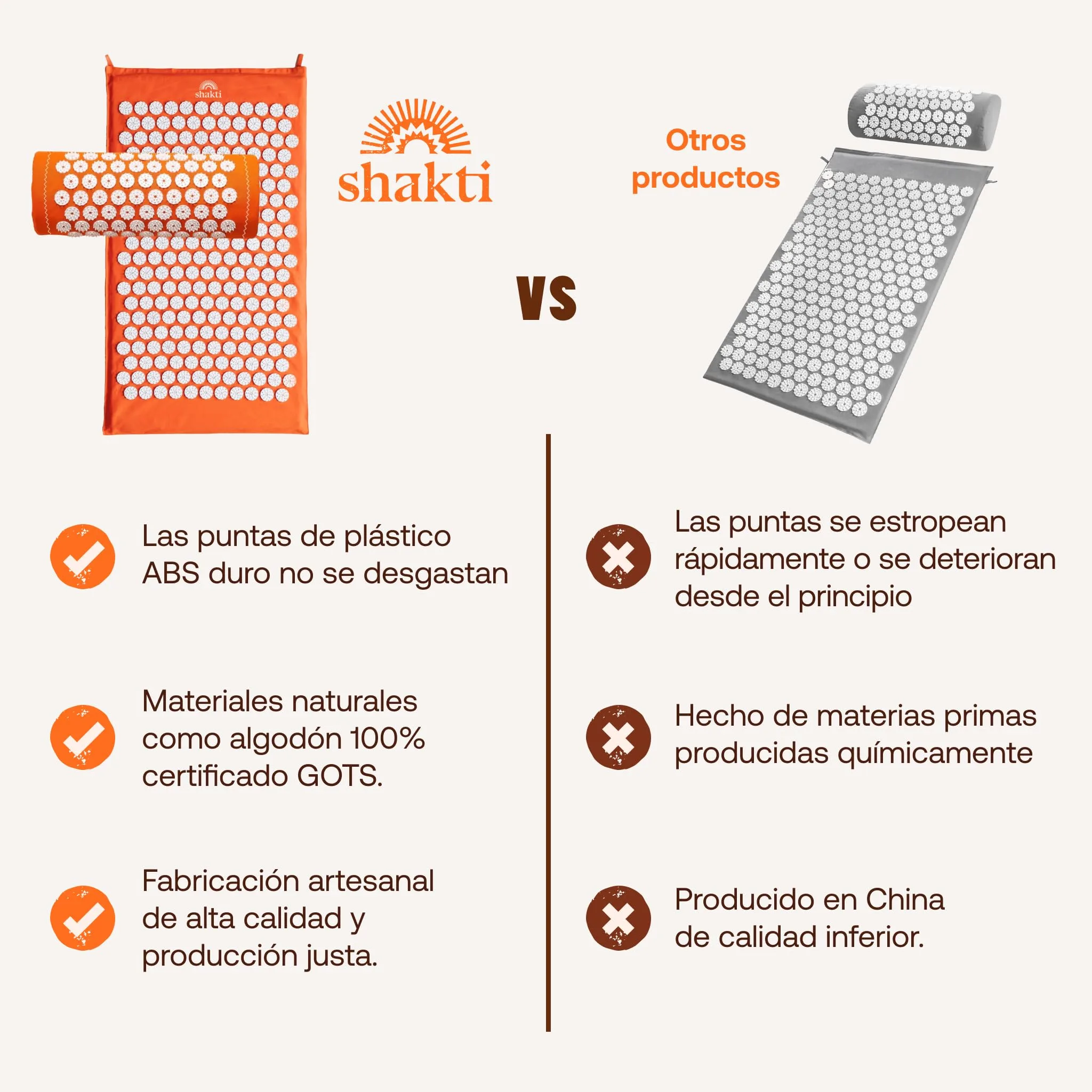 ShaktiMat [La original] Esterilla de acupresión - Algodón orgánico - Fabricación ética - Relajación y masaje en la espalda, la cervical, los piernas, los pies - Verde foto 4