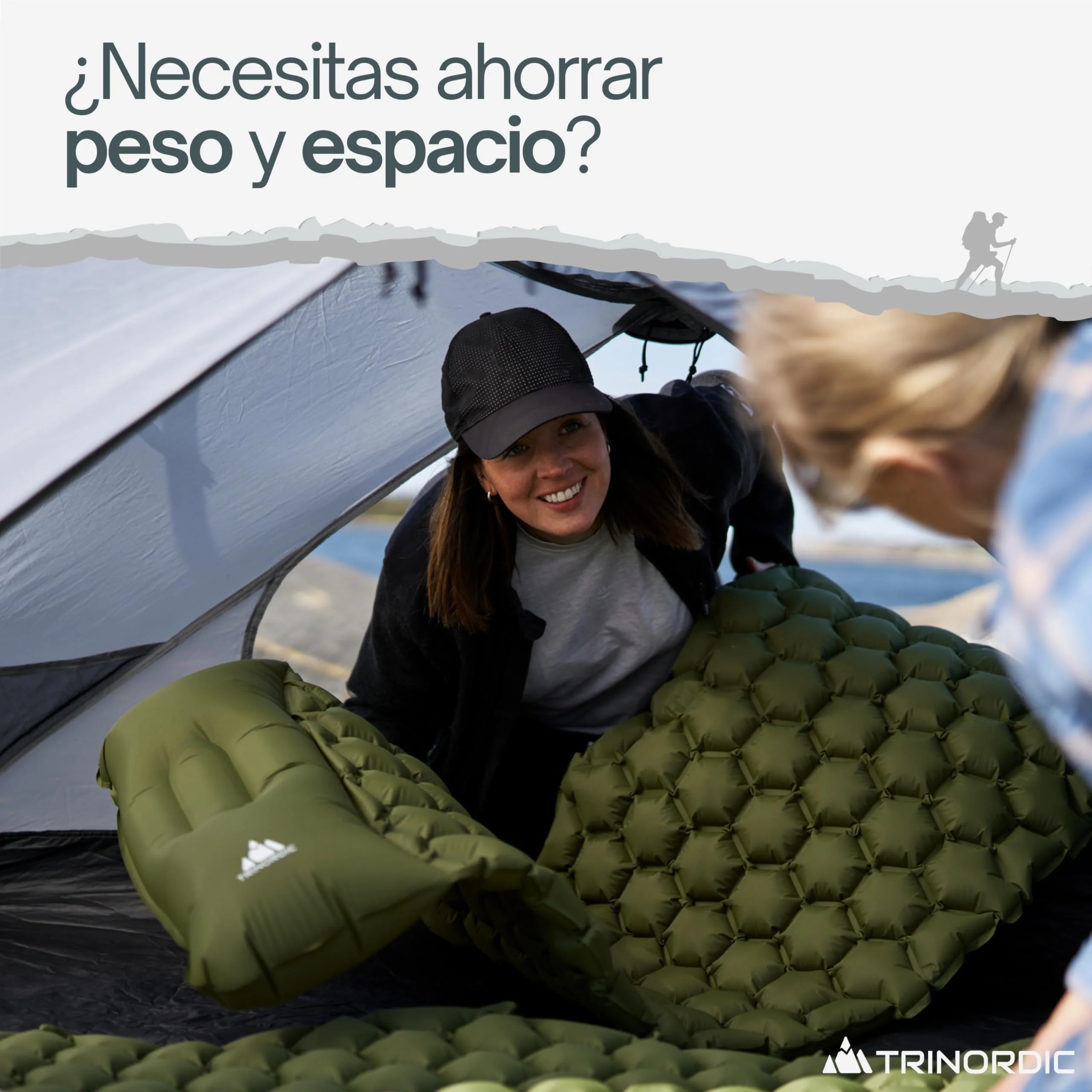 TRINORDIC Colchoneta de camping ultraligera inflable para dormir, plegable, ligera, inflable, cama individual, portátil, para mochileros al aire libre, senderismo, viajes foto 1