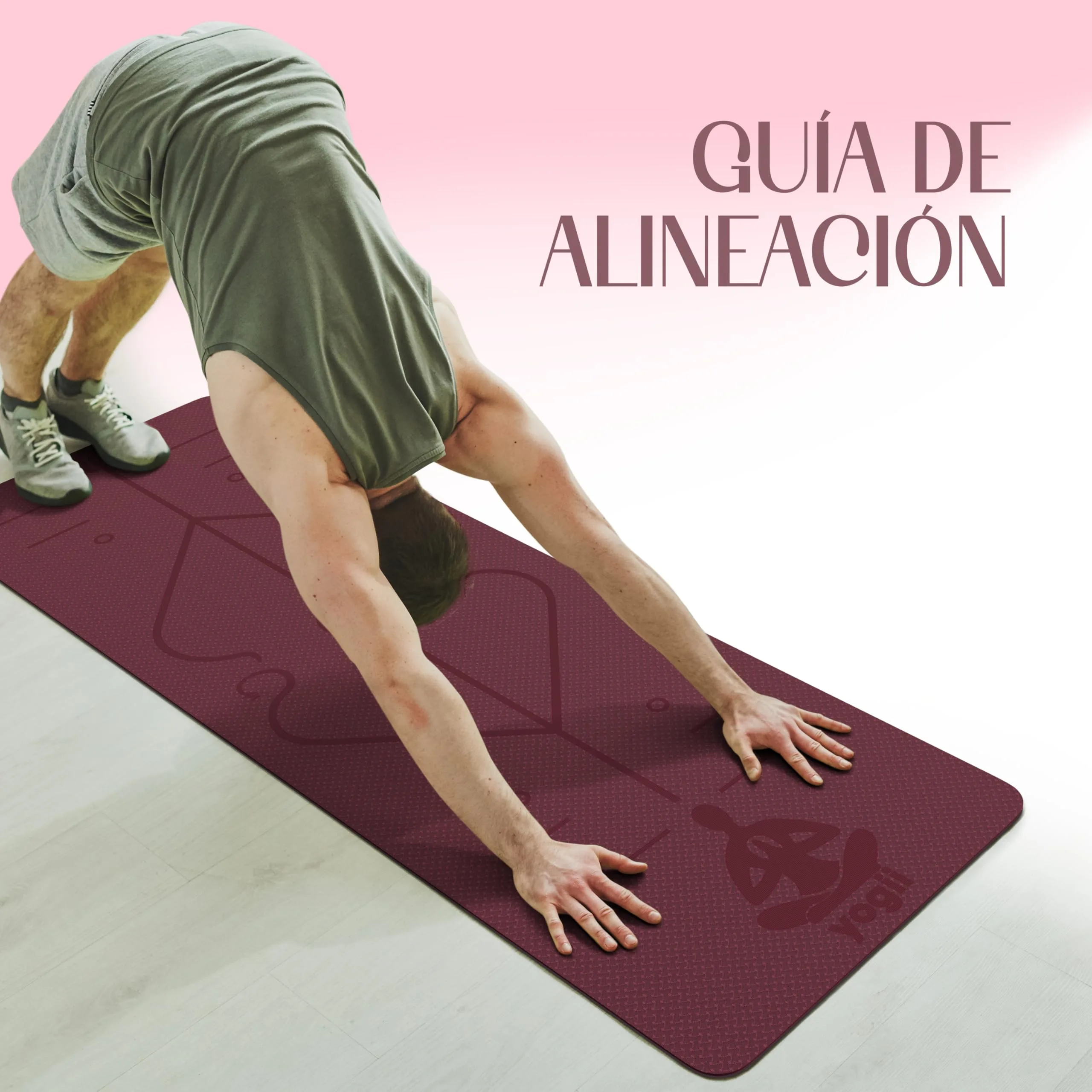 Yogii Esterilla de Yoga 6 mm Antideslizante TPE Líneas de Alineación foto 3